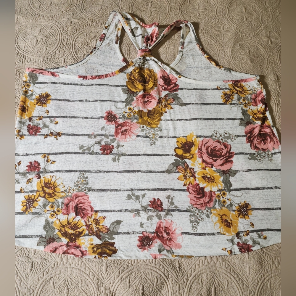 Floral Racerback Tank (S12) - Picture 2 of 9